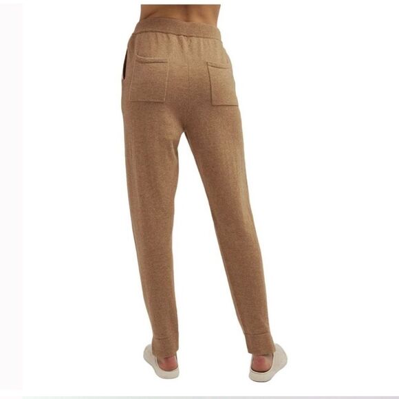 Gentle Herd 100% cashmere camel tan drawstring jogger pants with pockets size XL - Picture 2 of 9